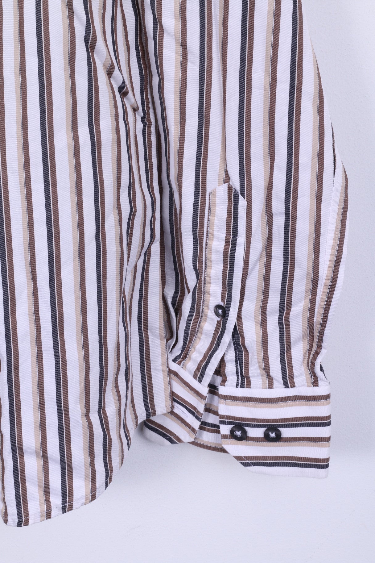 Camicia casual da uomo s.Oliver M 39 Manica lunga in cotone a righe marrone