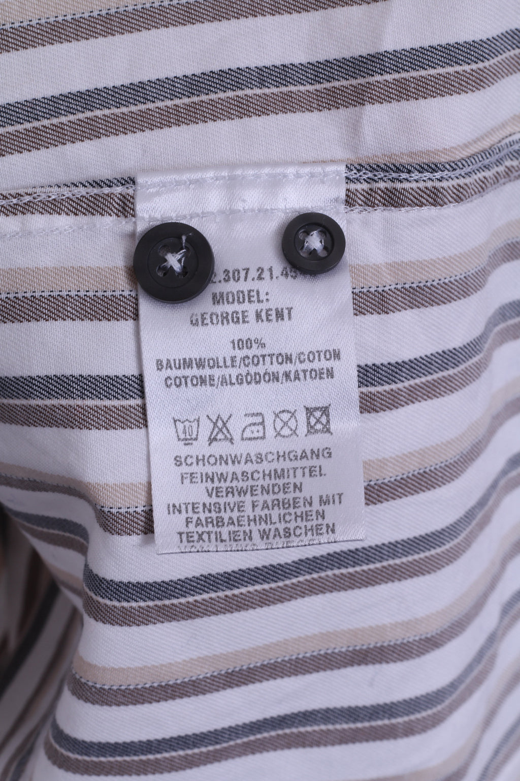 Camicia casual da uomo s.Oliver M 39 Manica lunga in cotone a righe marrone