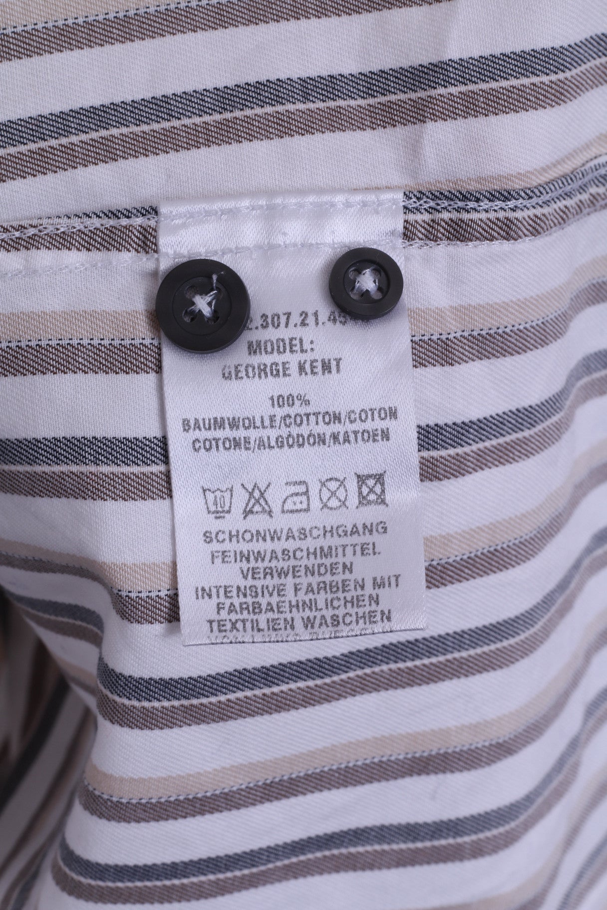 Camicia casual da uomo s.Oliver M 39 Manica lunga in cotone a righe marrone