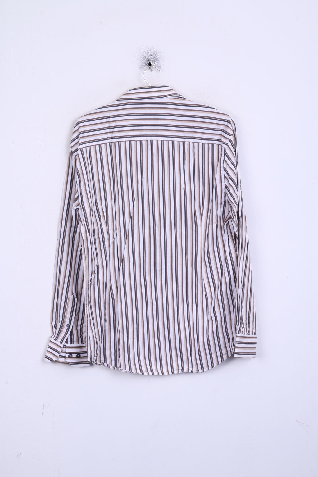 Camicia casual da uomo s.Oliver M 39 Manica lunga in cotone a righe marrone