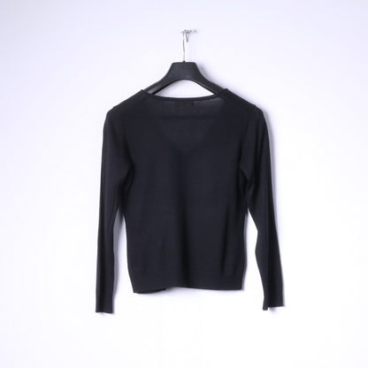 Rossopuro Womens S Jumper Black Classic V Neck Soft Sweater Light Top