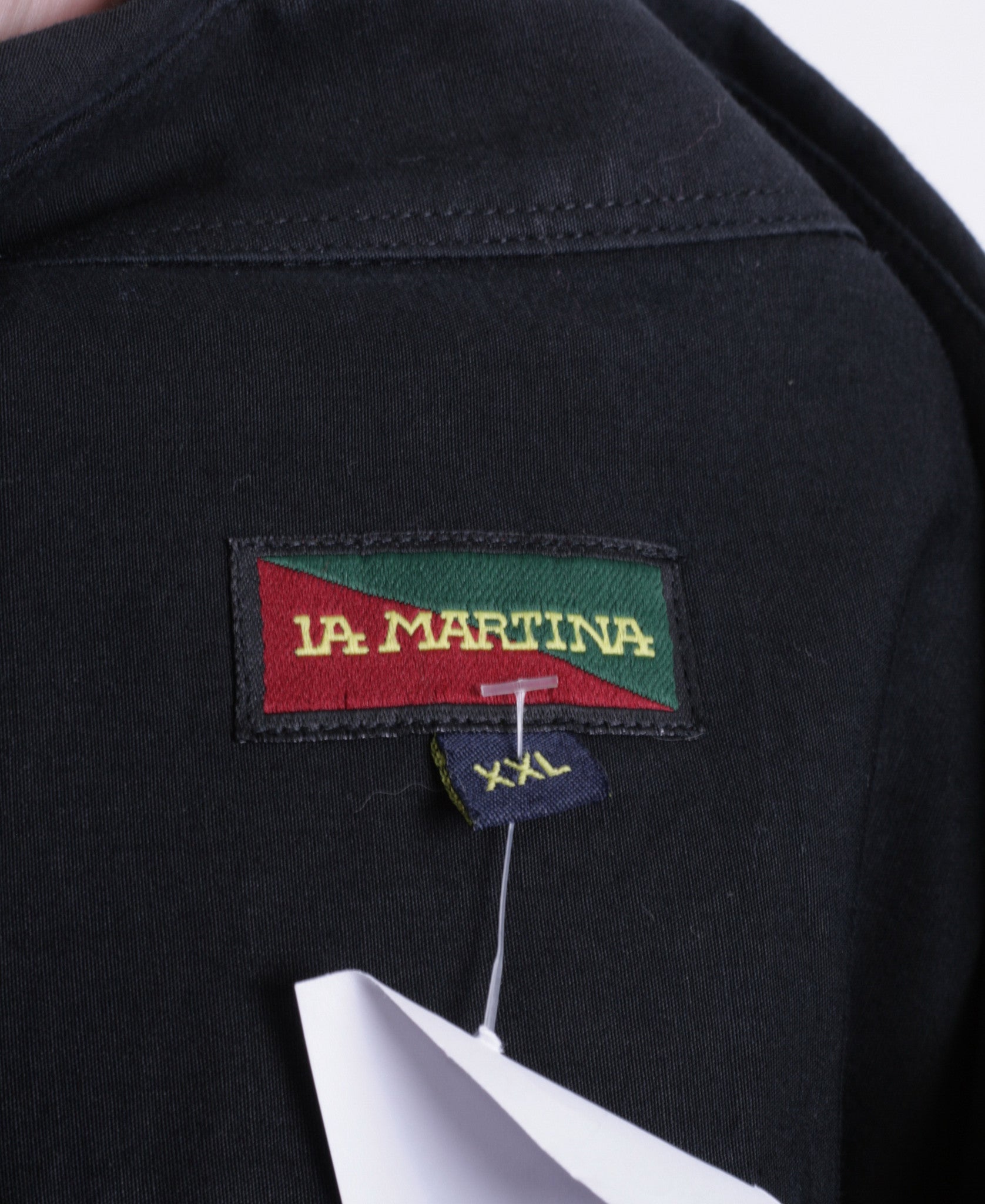 La Martina Mens 2XL Casual Shirt Black Cotton Polo Society XXL - RetrospectClothes