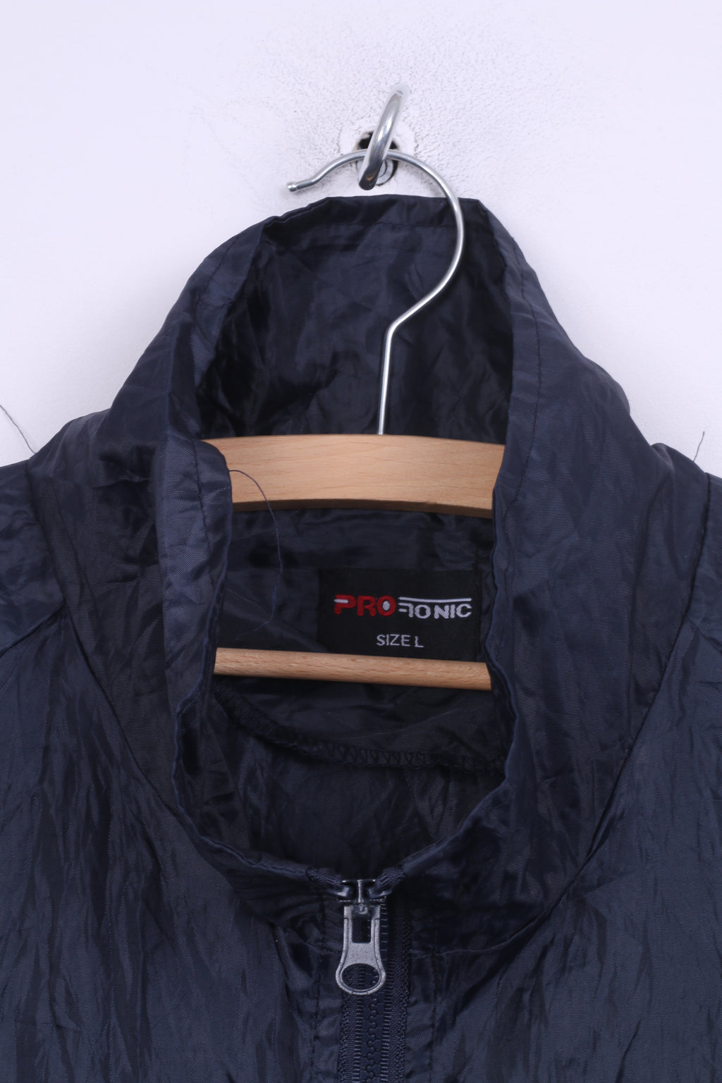 Protonic Mens L Jacket Navy Hooded Full Zipper Vintage