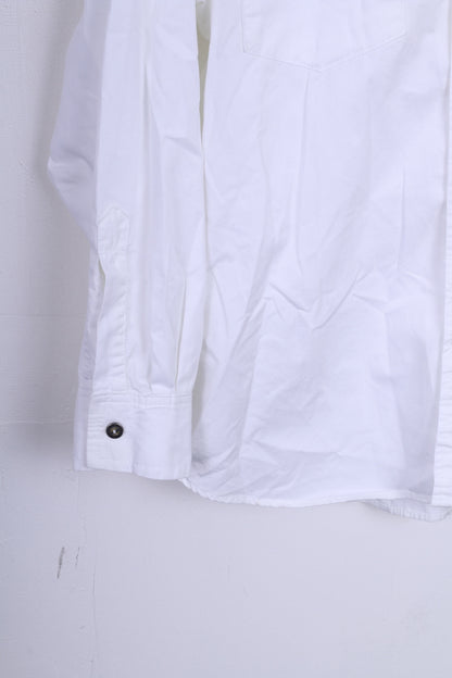 BARMS PARIS Chemise décontractée homme Toyota blanc coton manches longues