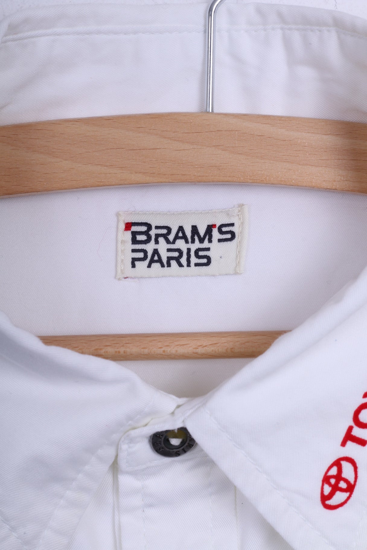 BARMS PARIS Chemise décontractée homme Toyota blanc coton manches longues