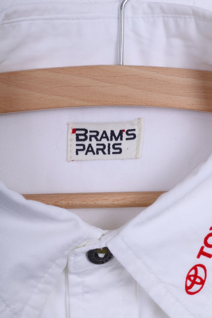 BARMS PARIS Chemise décontractée homme Toyota blanc coton manches longues