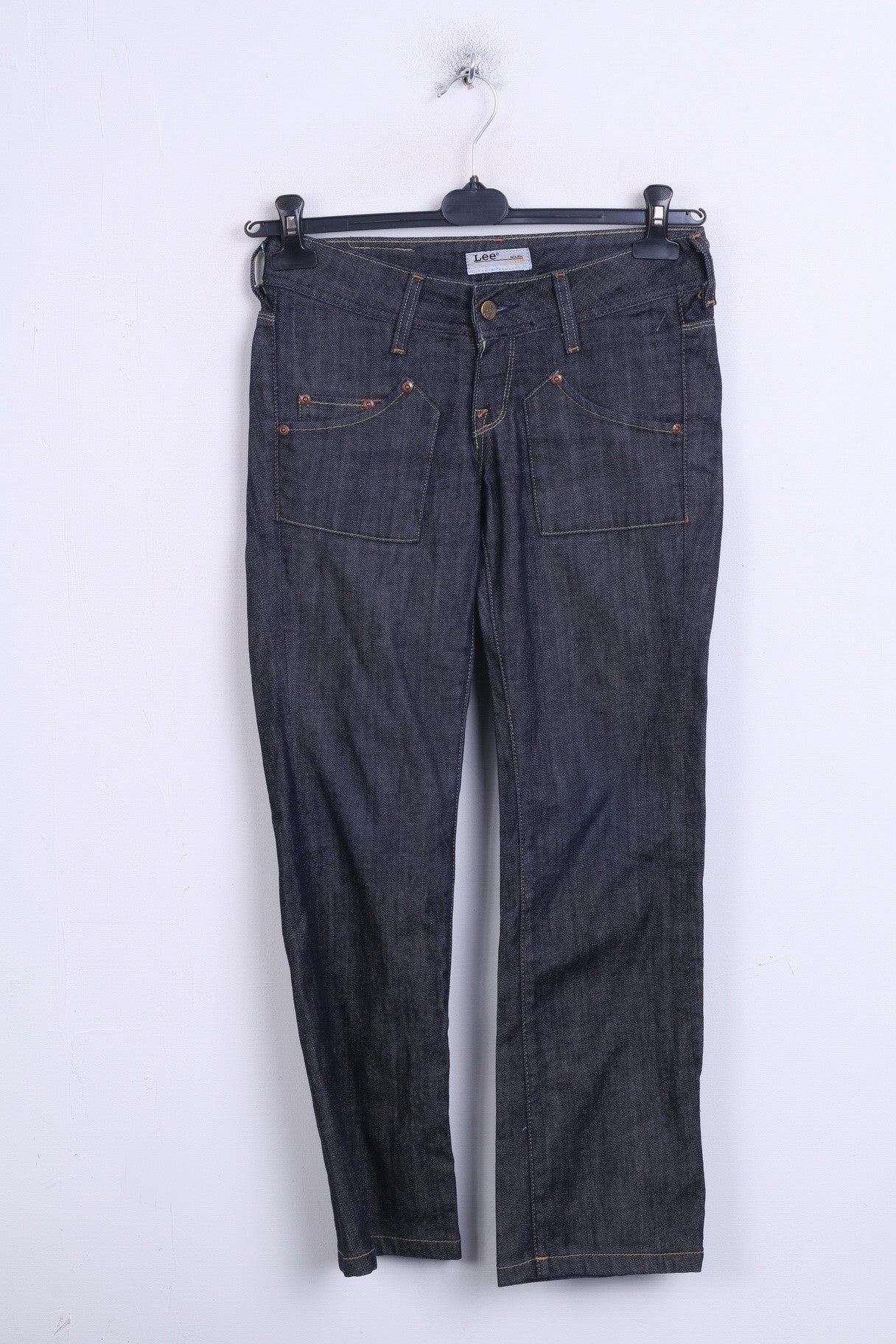 Lee Womens W26 L33 Trousers Cotton Denim Navy Jeans - RetrospectClothes
