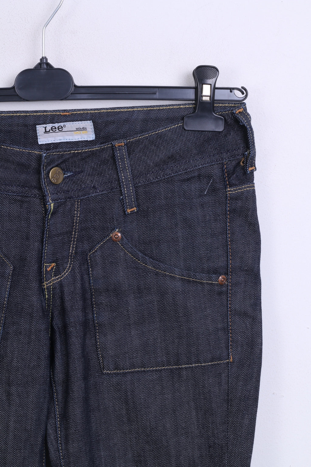 Lee Womens W26 L33 Trousers Cotton Denim Navy Jeans - RetrospectClothes