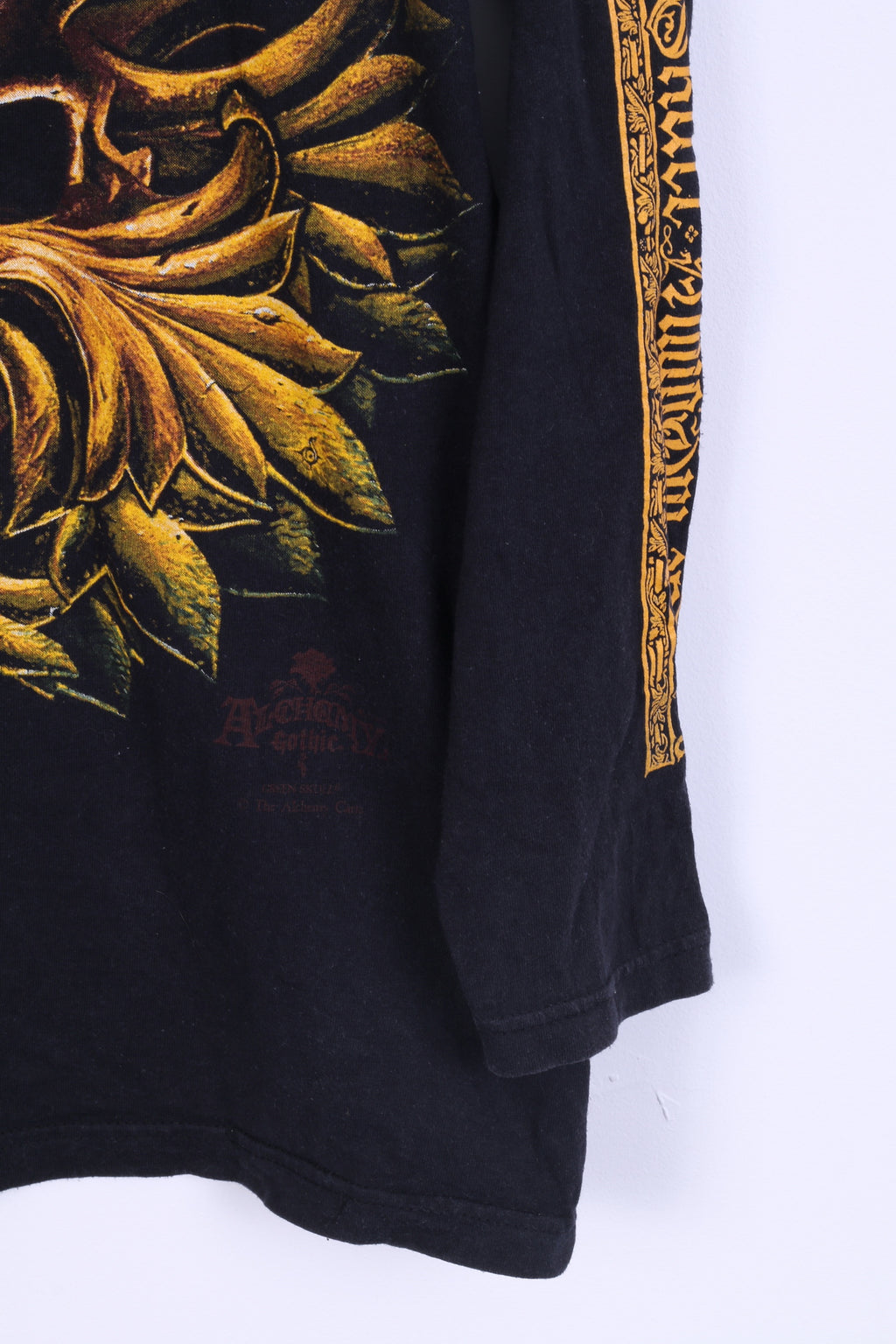 Fruit Of The Loom Mens L Long Sleeved Shirt Black Cotton Graphic Skull