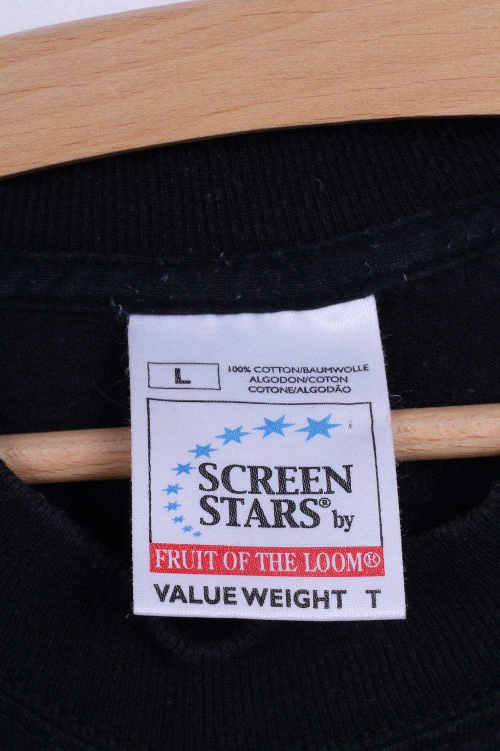 Fruit Of The Loom Mens L Long Sleeved Shirt Black Cotton Graphic Skull