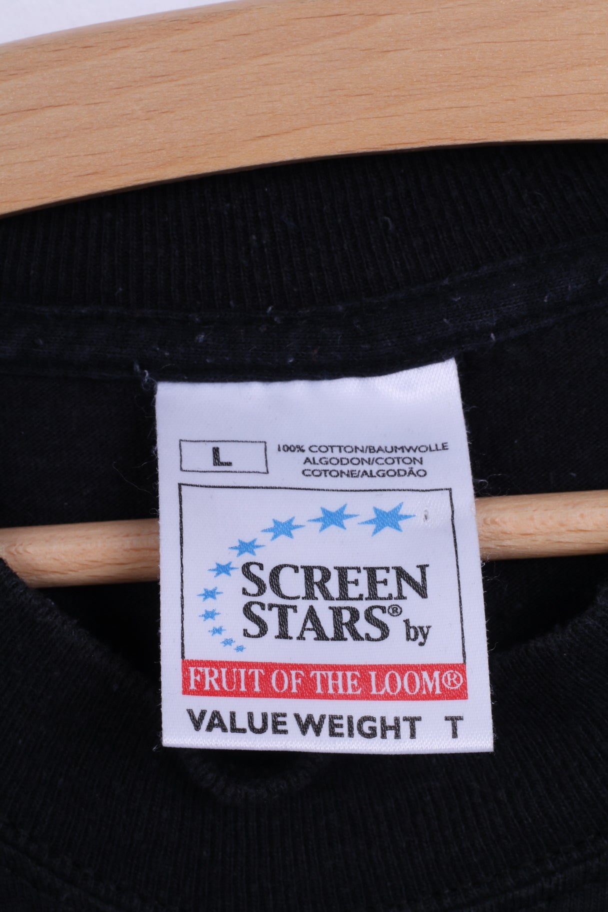 Fruit Of The Loom Mens L Long Sleeved Shirt Black Cotton Graphic Skull