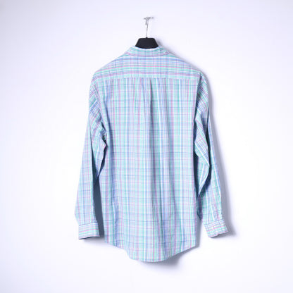 Brooks Brothers Mens L (XL) Casual Shirt Multicoloured Check Cotton Long Sleeve Top