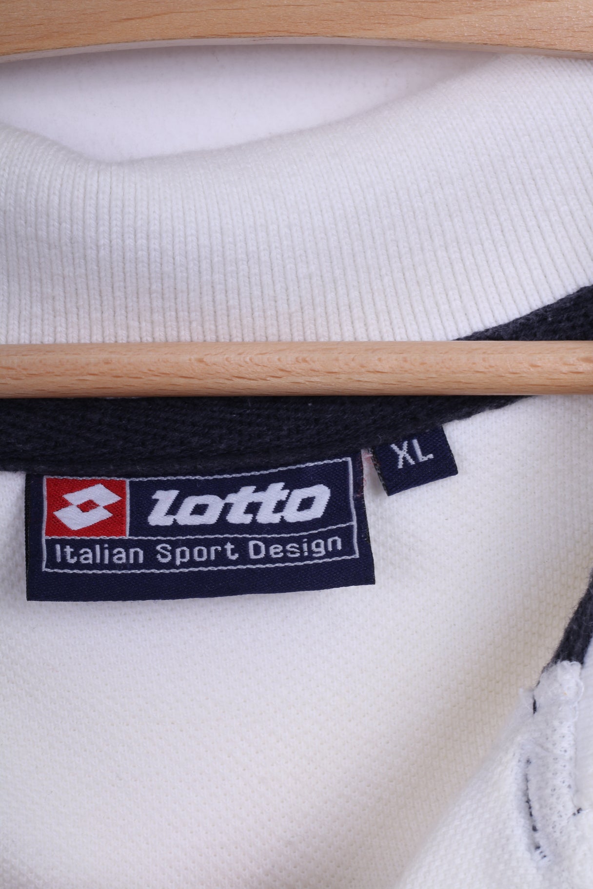 Lotto Mens XL Polo Shirt Cream Cotton Detailed Buttons Sport Top