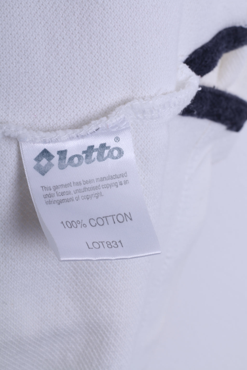 Lotto Mens XL Polo Shirt Cream Cotton Detailed Buttons Sport Top