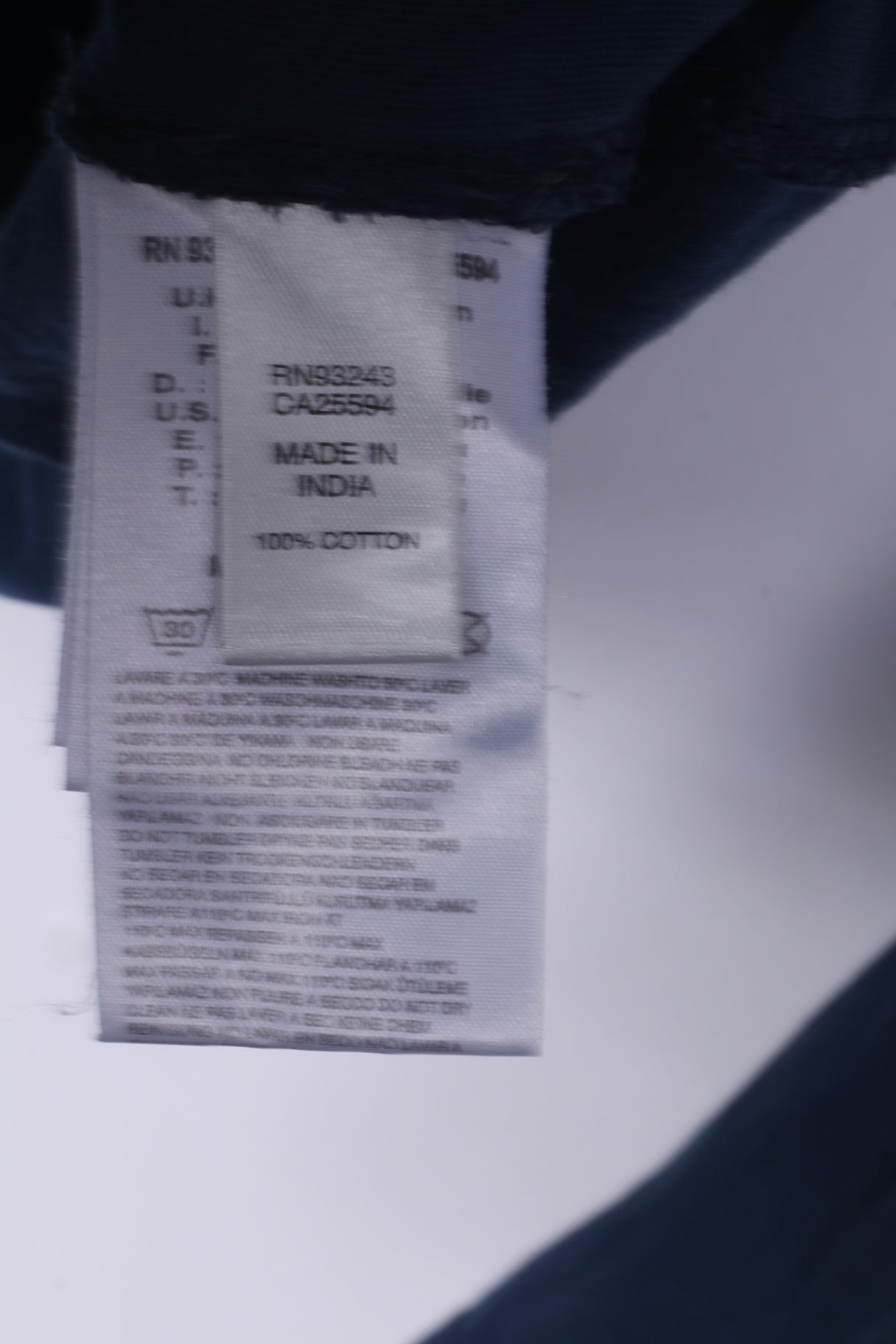 Camicia grafica Diesel da ragazzo L 14 anni Maglietta serafino in cotone a maniche lunghe blu scuro