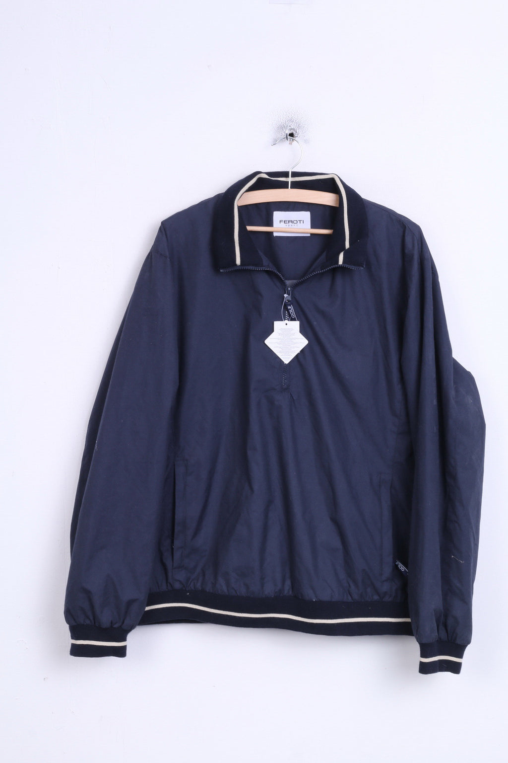 Nouveau FROTI Sport hommes XL veste de survêtement bleu marine col zippé téflon