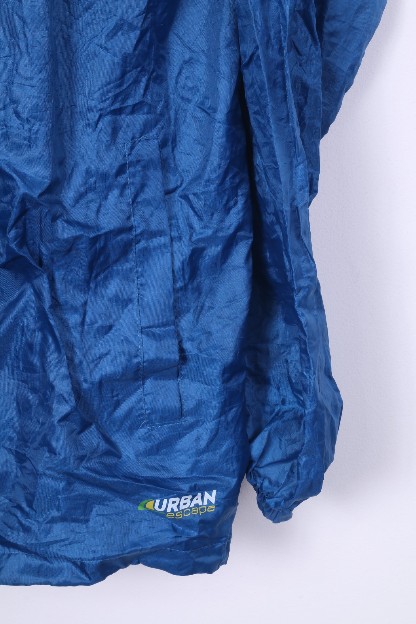 Urban Espace Unisex XL Rain Jacket Waterproof Blue Full Zipper