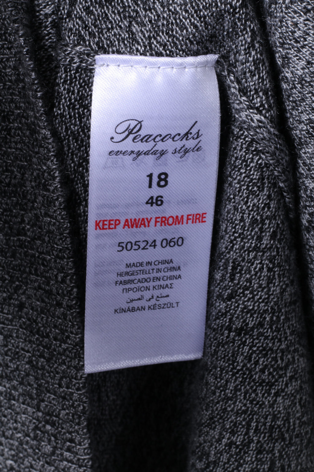 Peacocks Womens 18 46 XXL Long Jumper Grey Nylon Cotton Blend Soft Dress