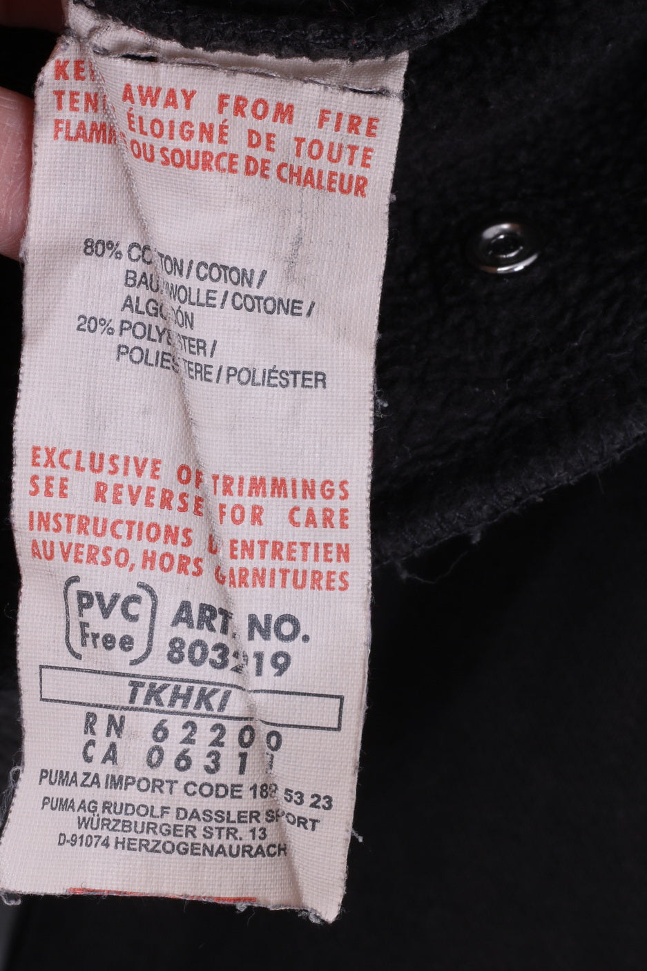 Felpa Puma da donna M Felpa in cotone nero con tasca a marsupio con cappuccio