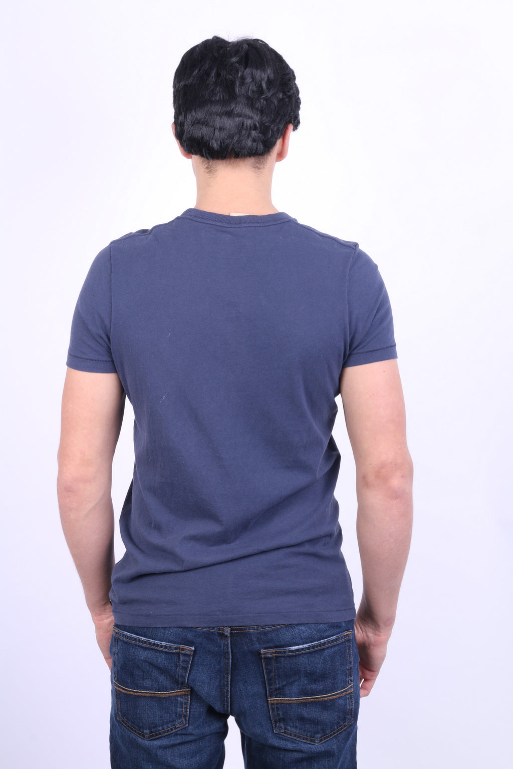 Hollister Pacific Mens M Shirt Navy Blue Short Sleeve Summer Cotton - RetrospectClothes