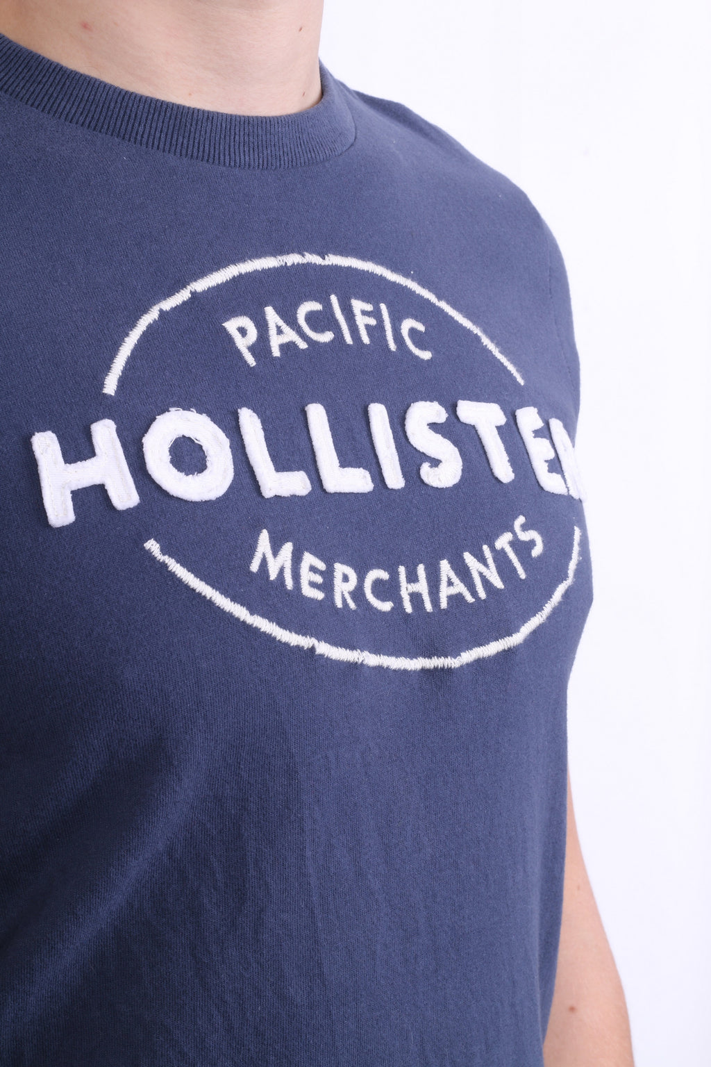 Hollister Pacific Mens M Shirt Navy Blue Short Sleeve Summer Cotton - RetrospectClothes