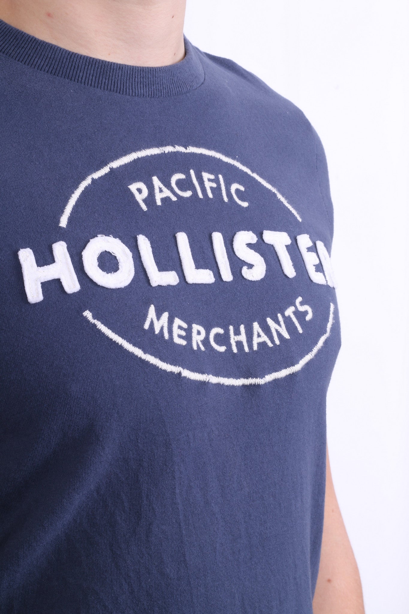 Hollister Pacific Mens M Shirt Navy Blue Short Sleeve Summer Cotton - RetrospectClothes