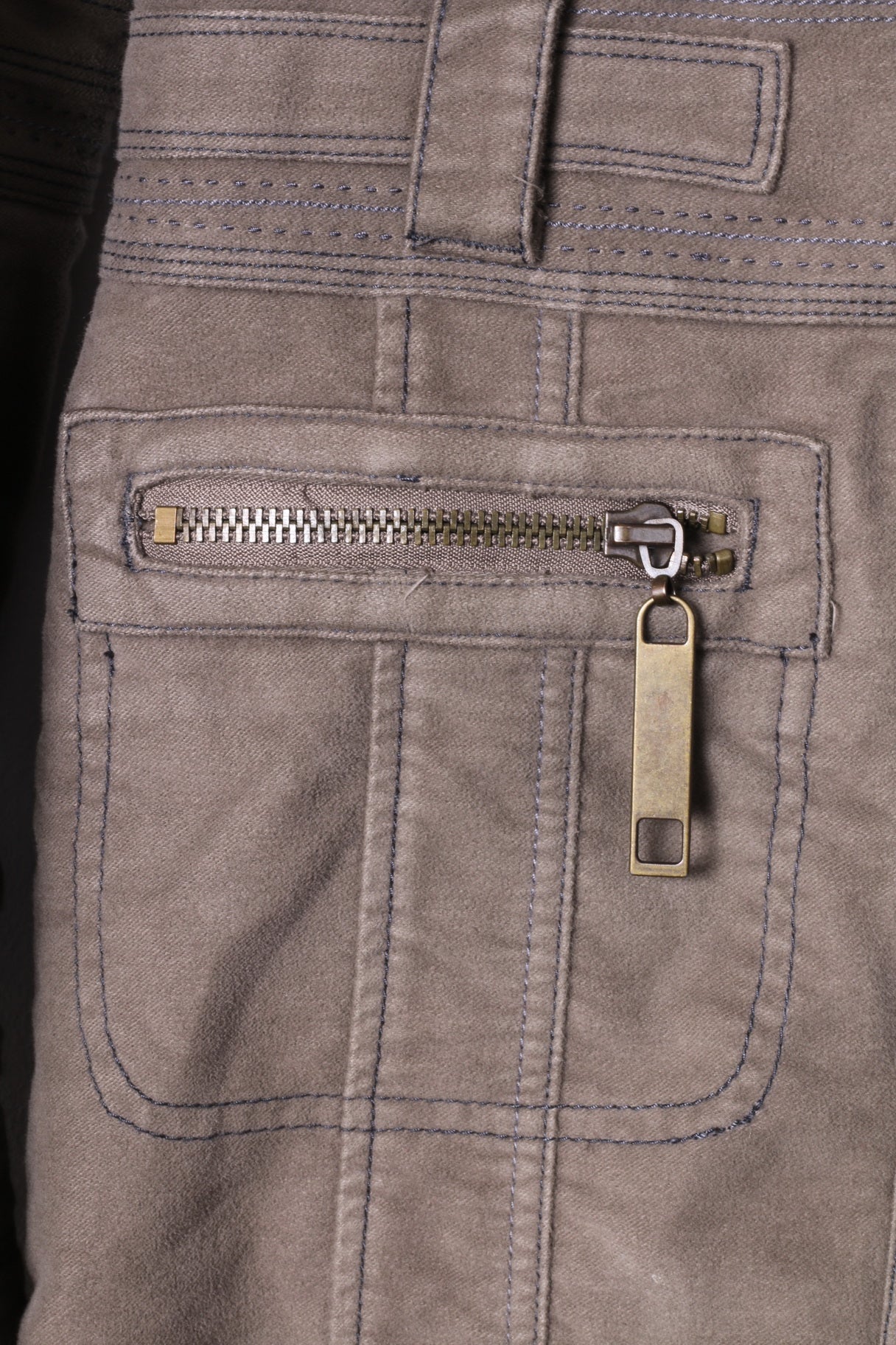 River Island Womens 34 8 S Jacket Brown Cotton Long Emroidered Fur Collar Coat