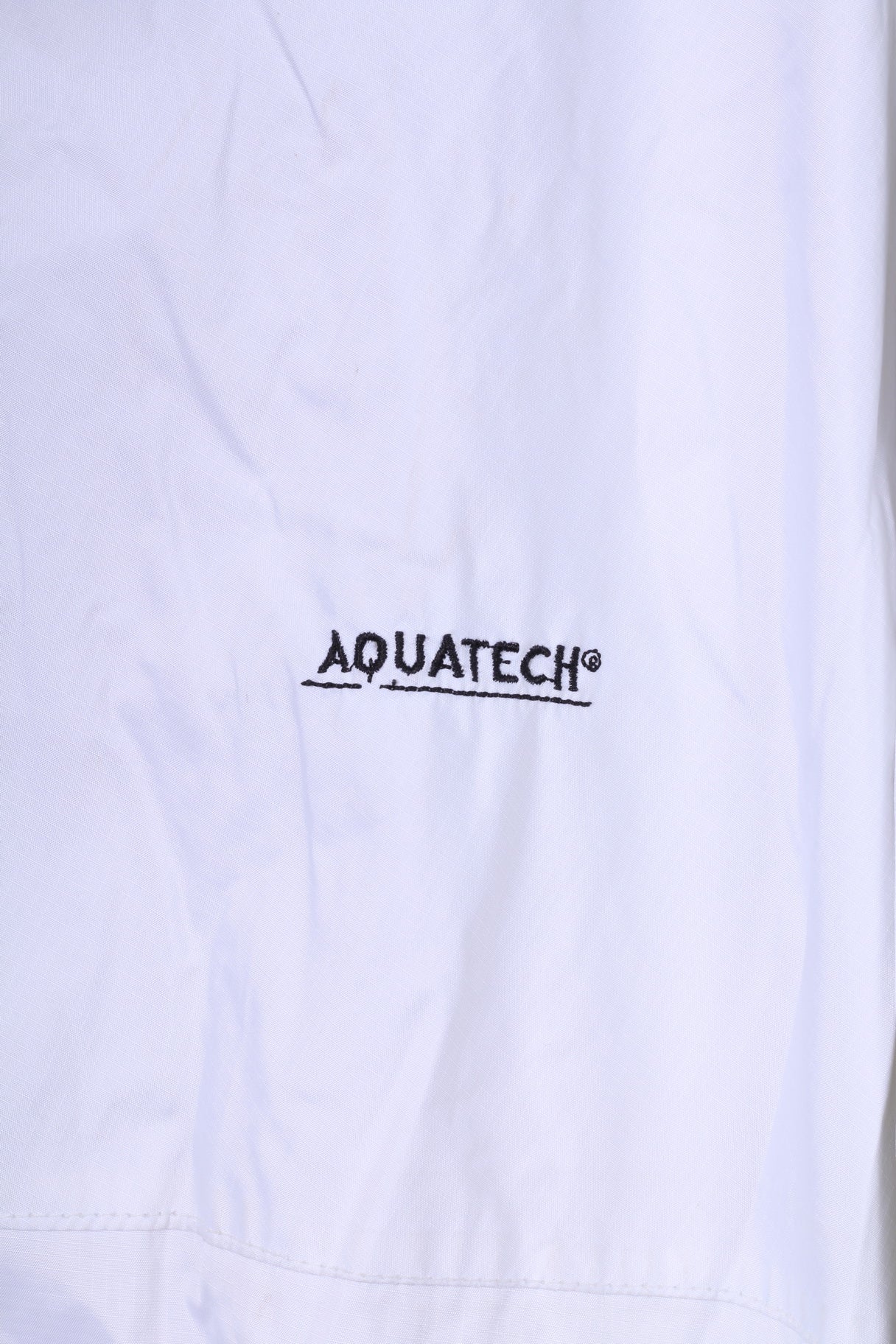 Giacca leggera Aquatech da uomo 2XL bianca con cerniera intera, impermeabile e traspirante
