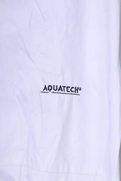 Aquatech Veste légère 2XL pour homme Blanc Fermeture éclair complète imperméable et respirante