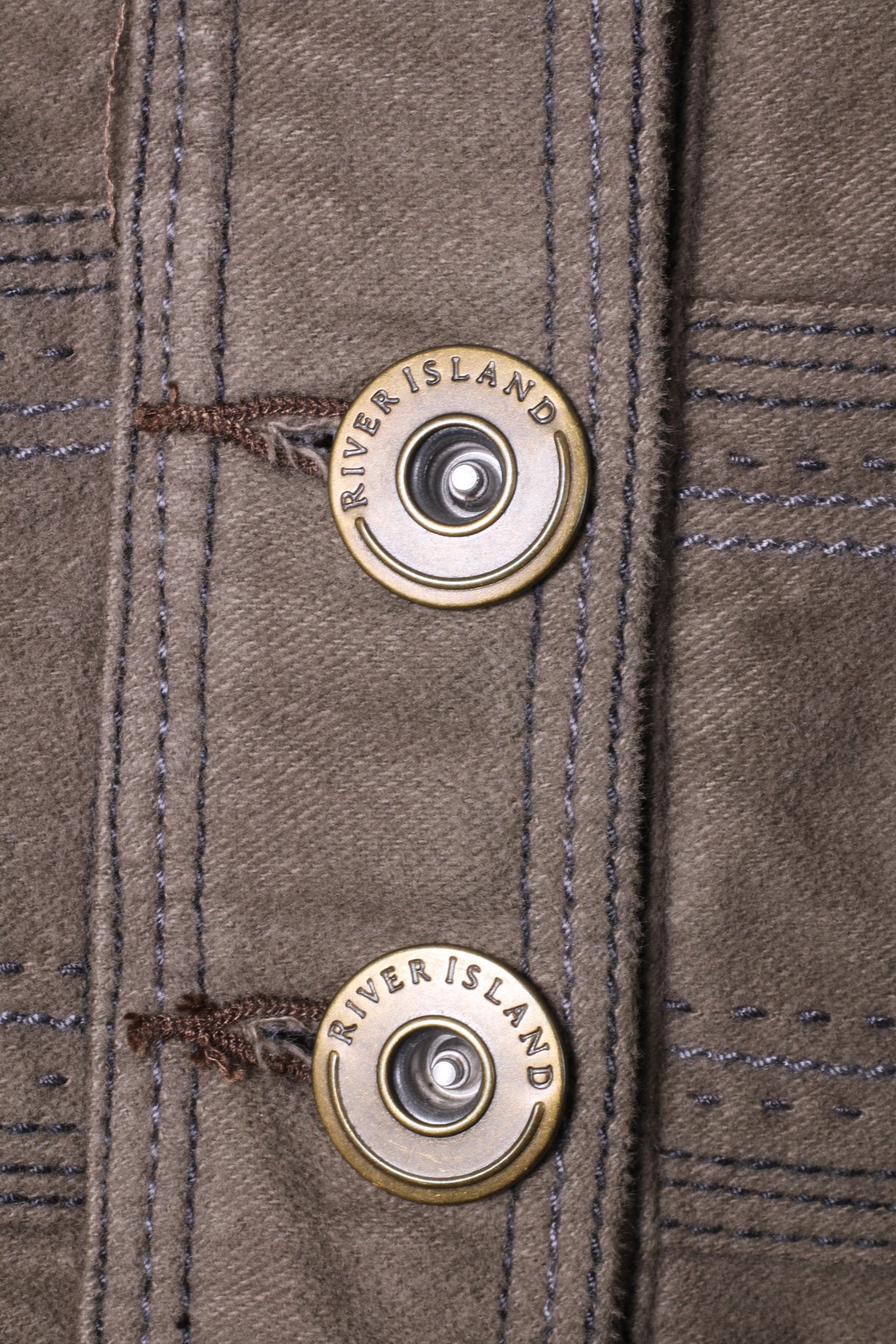 River Island Womens 34 8 S Jacket Brown Cotton Long Emroidered Fur Collar Coat