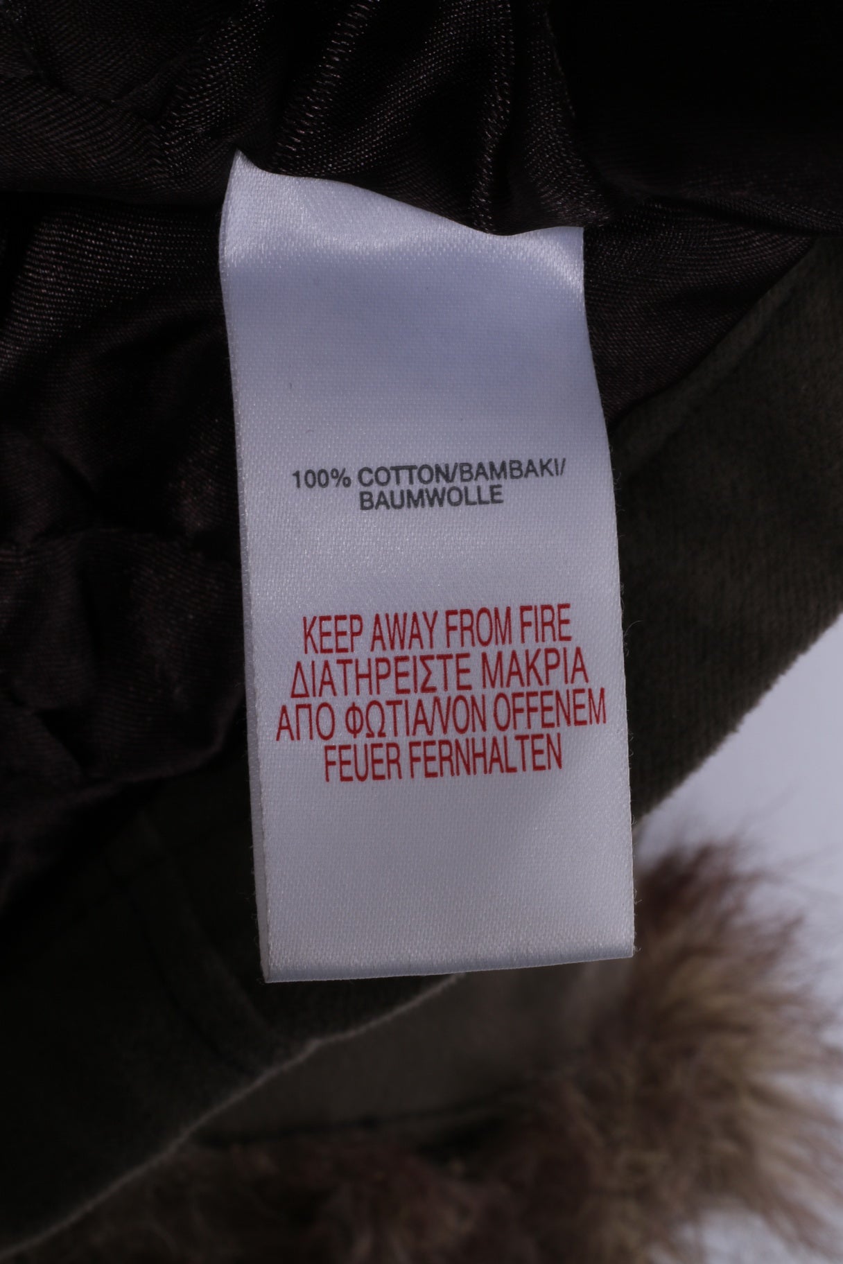 River Island Womens 34 8 S Jacket Brown Cotton Long Emroidered Fur Collar Coat