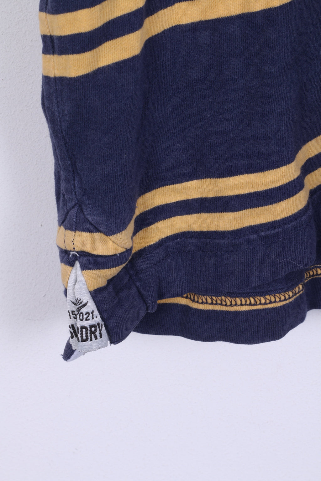 Superdry Polo S Homme Bleu Rayé Coton Manches Courtes