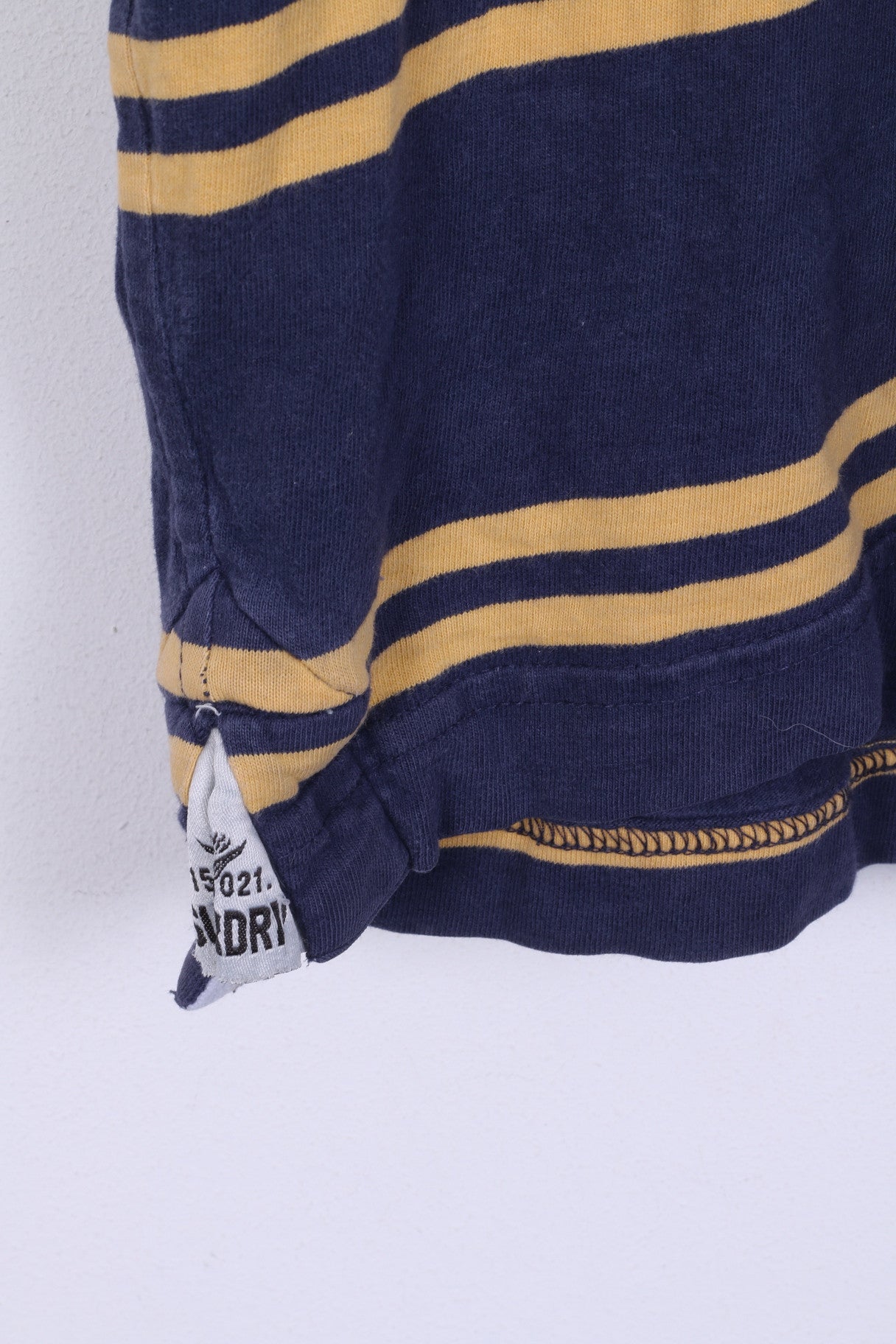 Superdry Polo S Homme Bleu Rayé Coton Manches Courtes