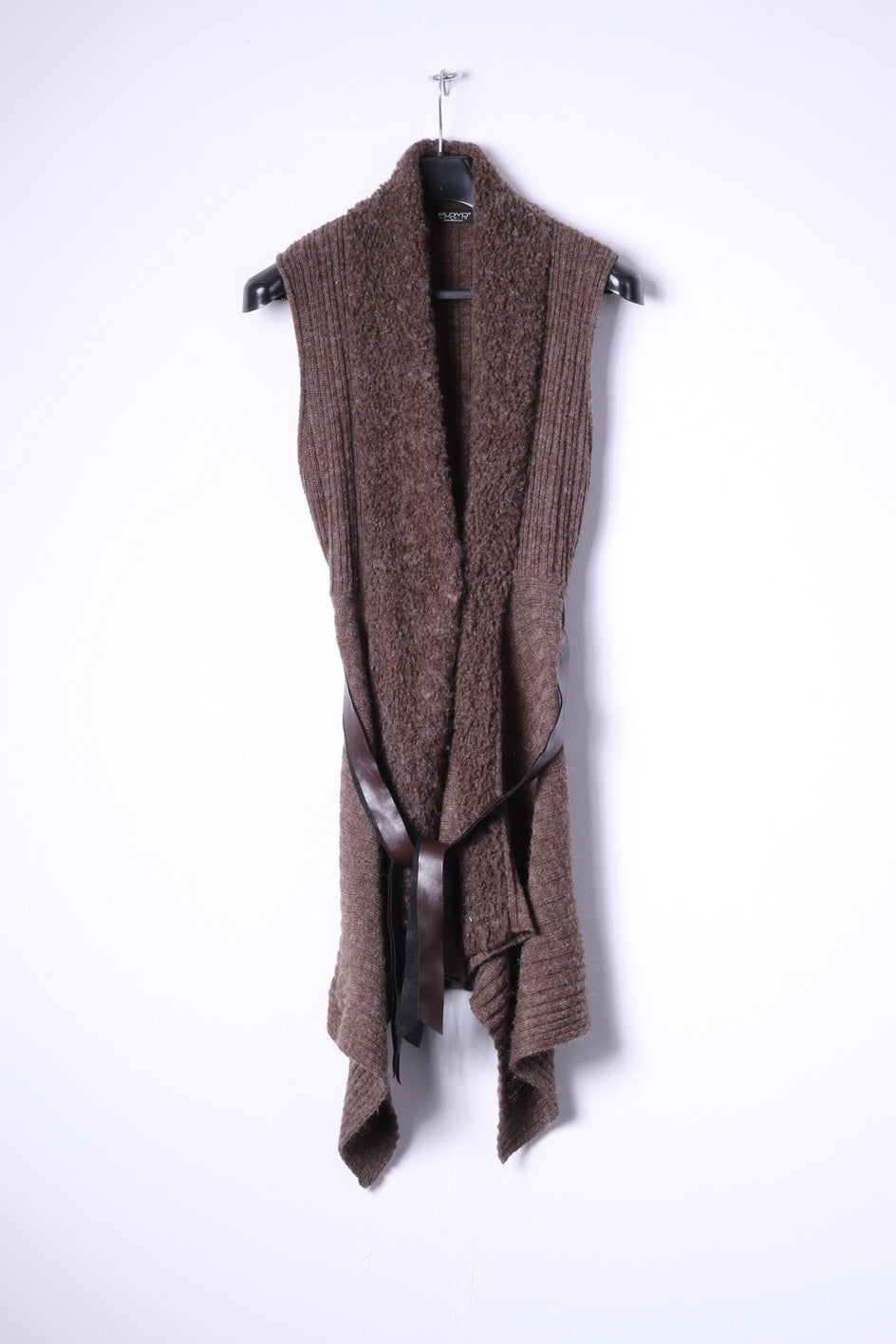 FLOYD by Smith Donna XL (M) Maglione con cintura marrone lungo aperto sul davanti senza maniche Italia