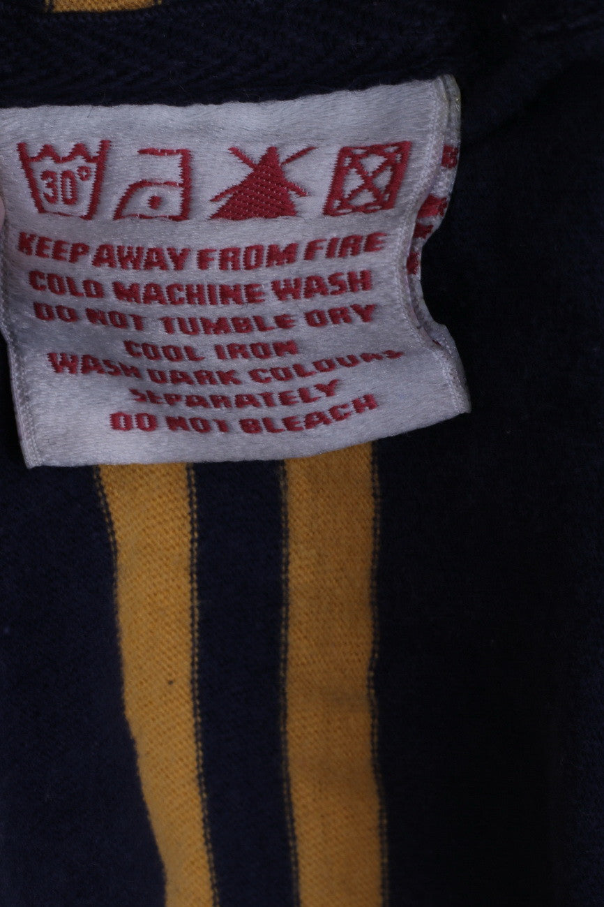 Superdry Polo S Homme Bleu Rayé Coton Manches Courtes