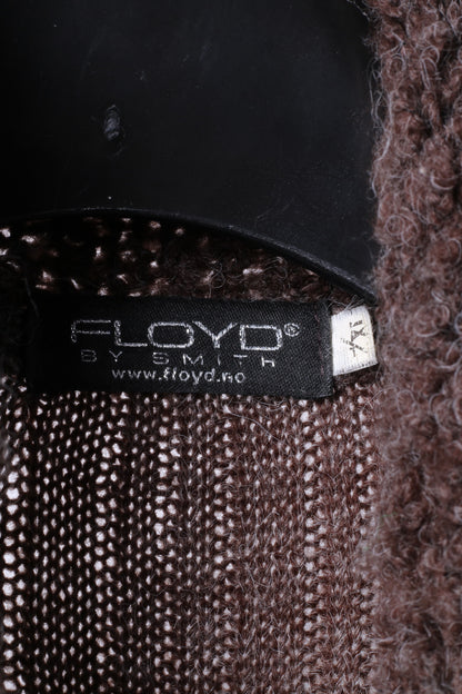 FLOYD by Smith Womens XL (M) Sweater Belted Brown Long Open Front Sleeveless Italy