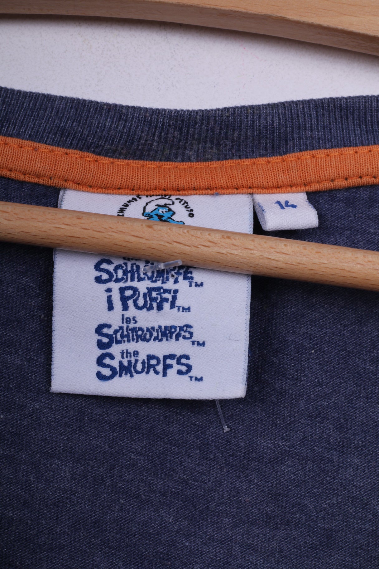 Smiling On The Inside Womens 14 L Shirt Graphic  Smurfs Blue Cotton