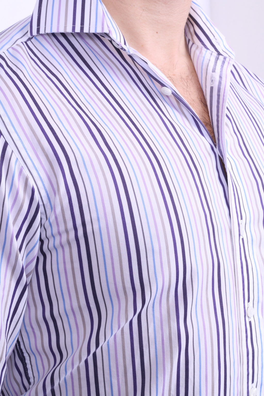 Daniel Hechter Mens 15 S Casual Shirt Cotton White Striped - RetrospectClothes