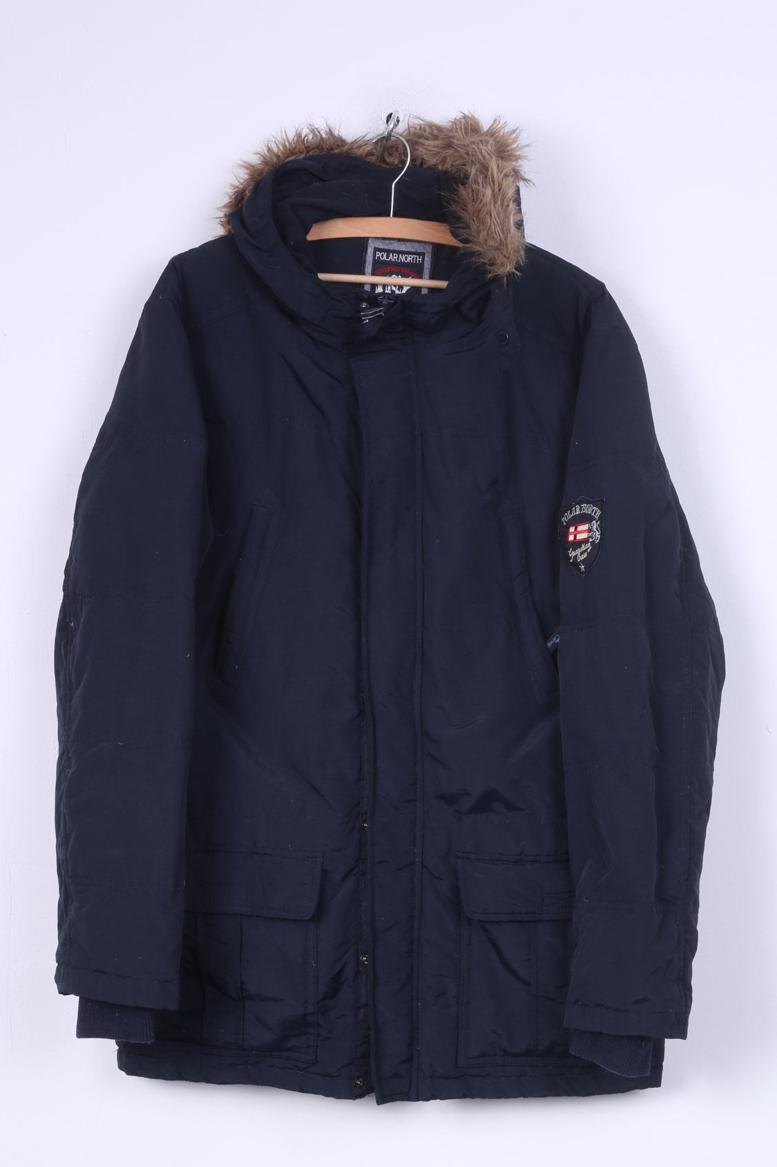 Polarnorth United Team Veste M 48/50 pour homme Parka bleu marine rembourrée à capuche en nylon imperméable