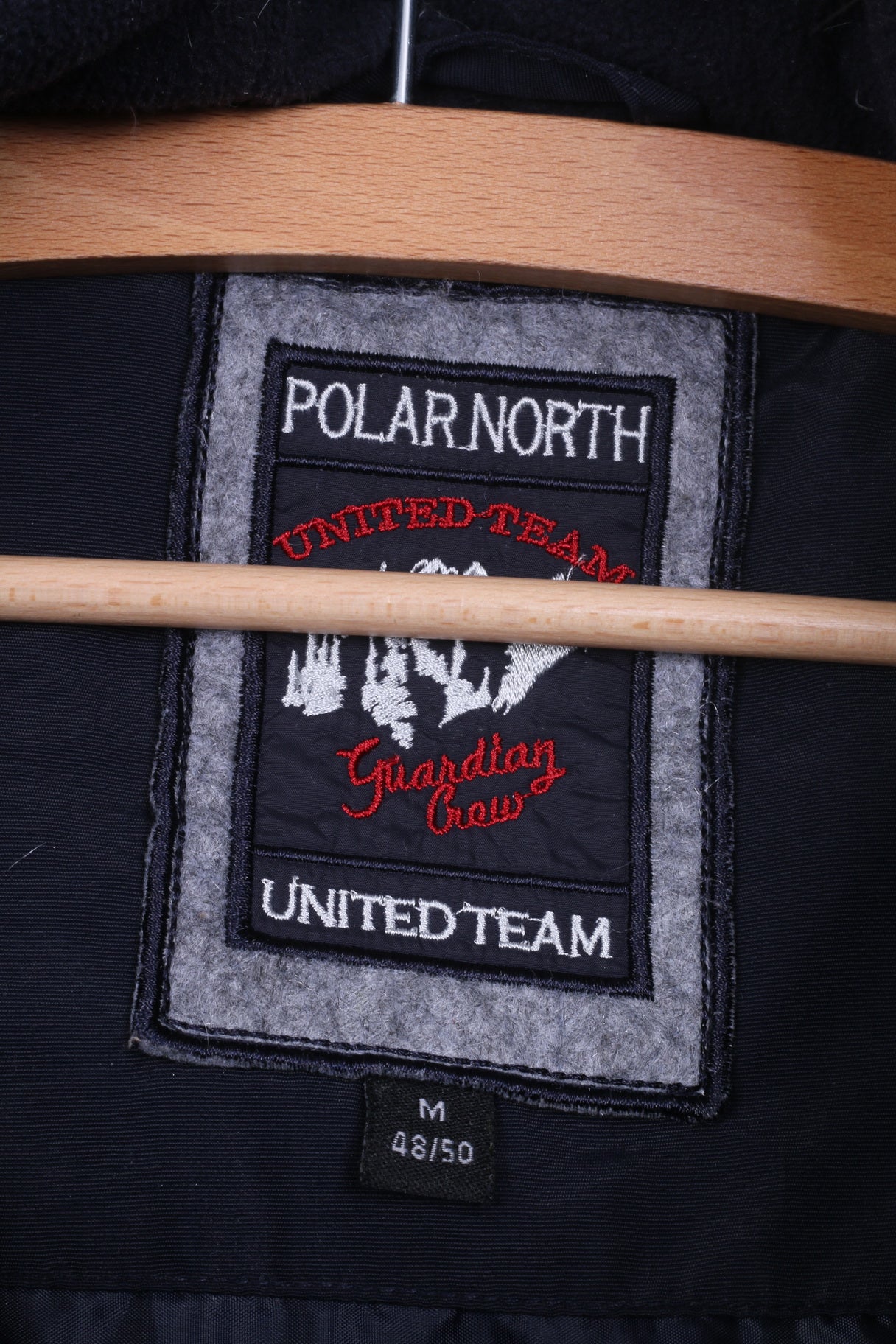 Polarnorth United Team Mens M 48/50 Jacket Parka Navy Padded Hooded Nylon Waterproof