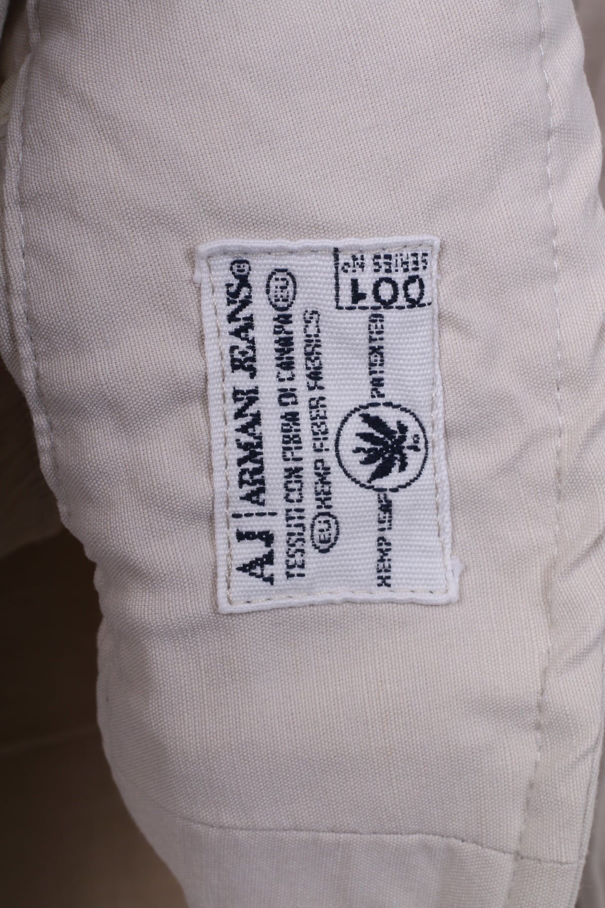 Armani Jeans Women 8 36 S Cropped Blazer Beige Viscose Italy Single Breasted Jacket