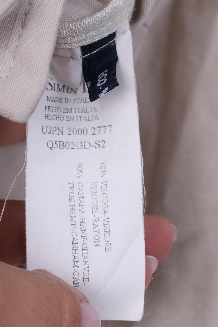 Armani Jeans Femme 8 36 S Blazer court Beige Viscose Italie Veste à simple boutonnage