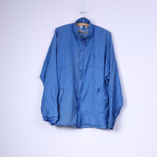 Adidas Golf Mens L Jacket Vintage Bleu Zip Up Nylon Sportswear Top