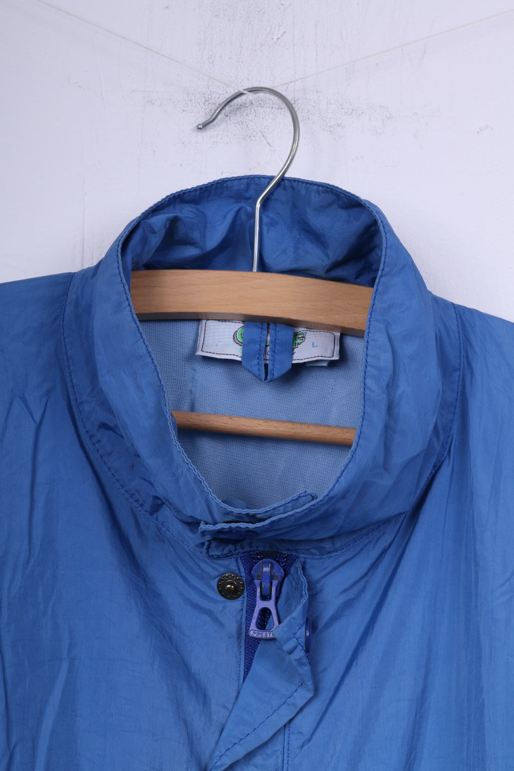 Adidas Golf Giacca da uomo L. Top sportivo in nylon con cerniera vintage blu