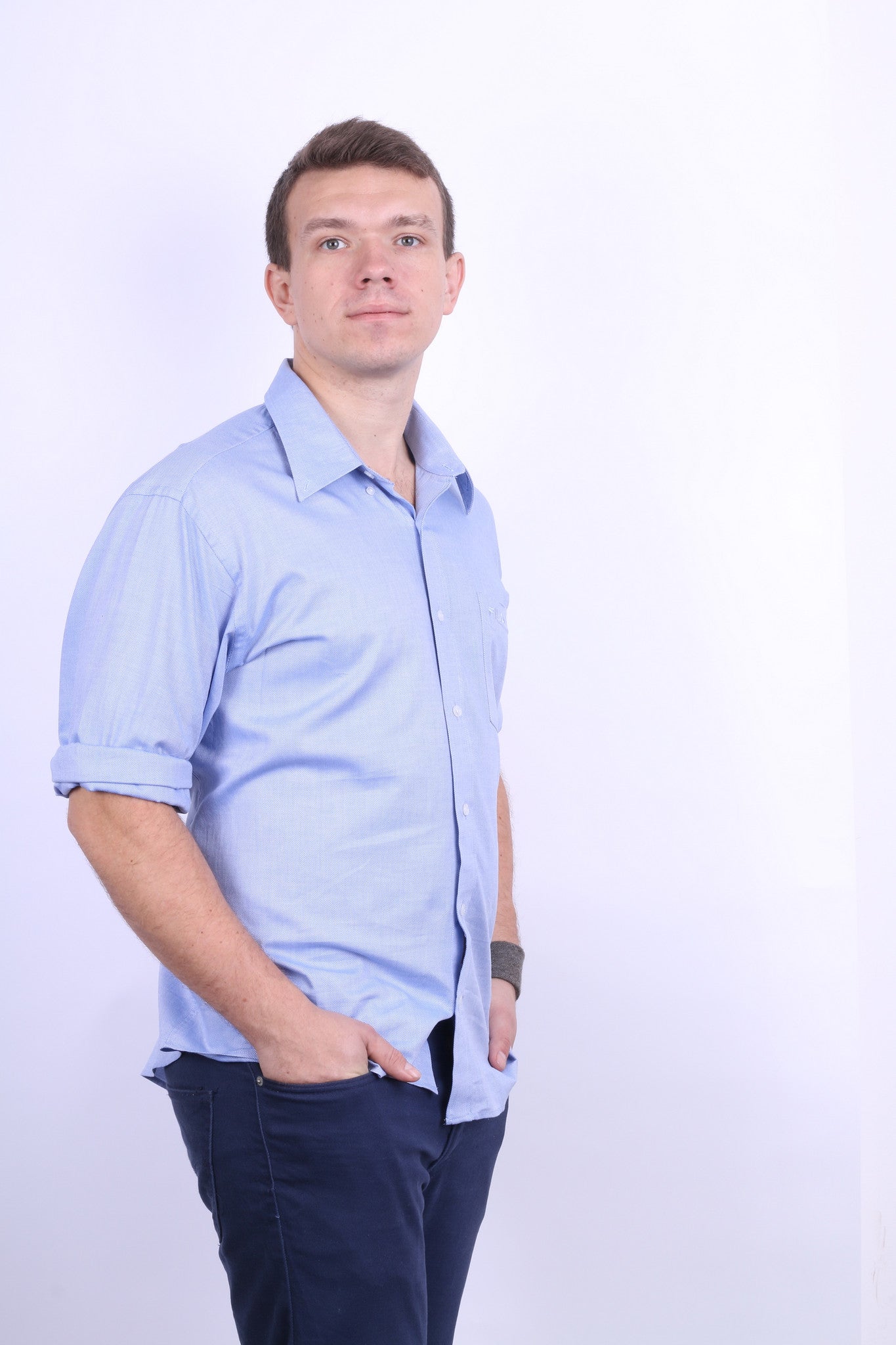 New Fila Mens 2XL Casual Shirt Long Sleeve Blue Checkered Cotton - RetrospectClothes