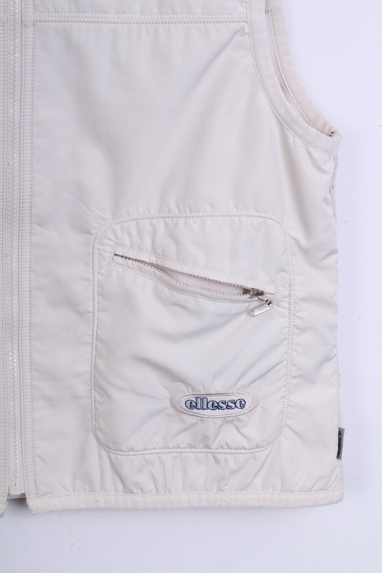 Ellesse Womens 14 XL Bodywarmer Ecru Vest Sport - RetrospectClothes
