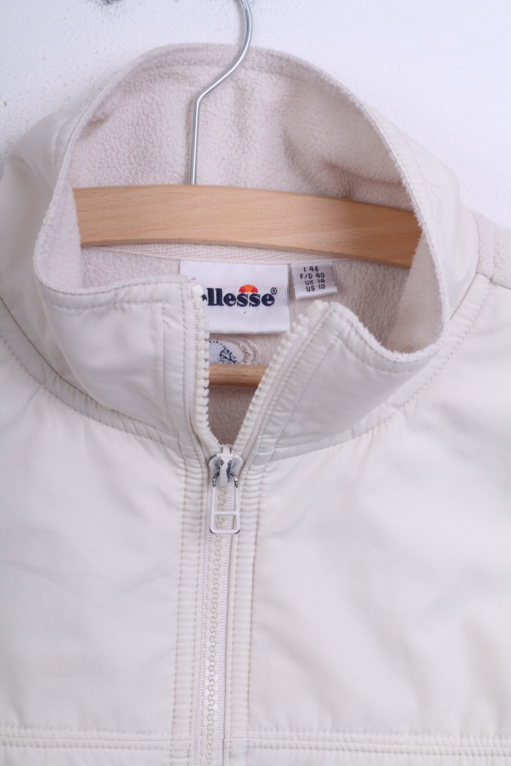 Ellesse Womens 14 XL Bodywarmer Ecru Vest Sport - RetrospectClothes