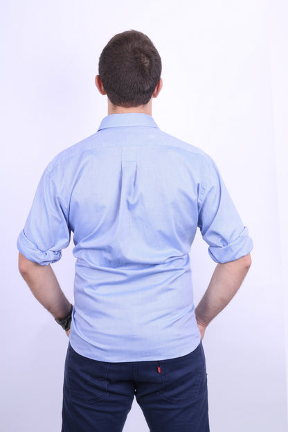 New Fila Mens 2XL Casual Shirt Long Sleeve Blue Checkered Cotton - RetrospectClothes