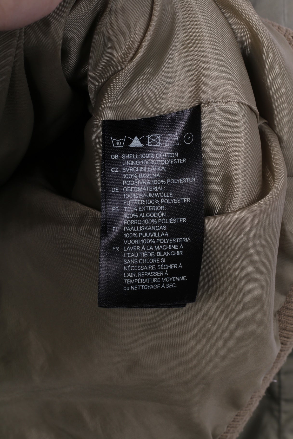 H&amp;M Hommes 52 M Veste Vert Léger Poches entièrement zippées Haut en coton