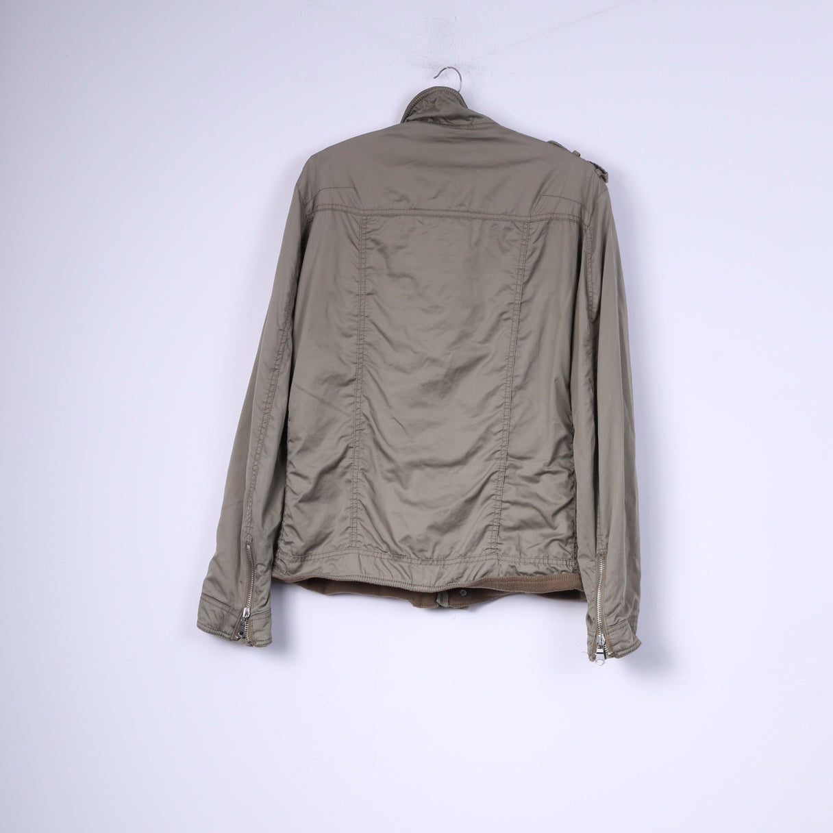 H&amp;M Hommes 52 M Veste Vert Léger Poches entièrement zippées Haut en coton